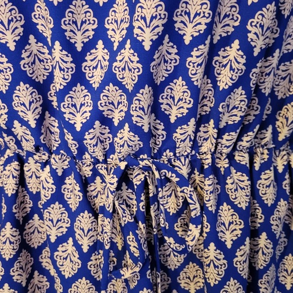 SALE-Pink Owl women's boho paisley style cinched waist dress size large - Picture 4 of 10